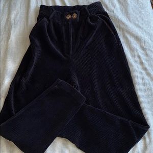Black corduroy style pants